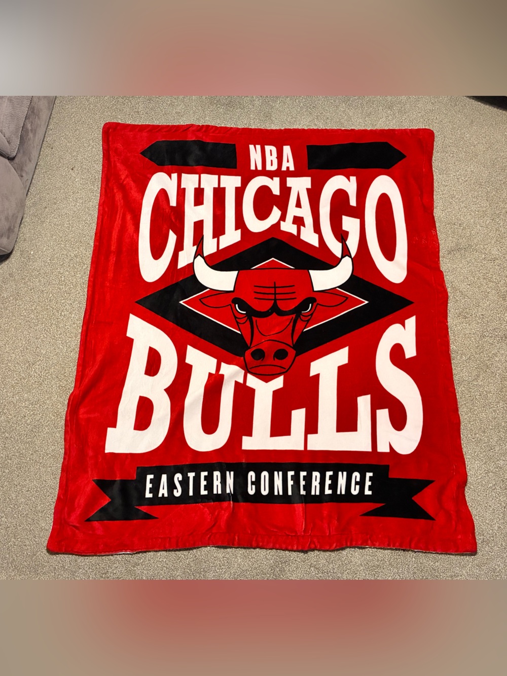 Chicago Bulls 68” x 55” NBA Plush Throw Blanket Red Black Fleece Blanket Cozy